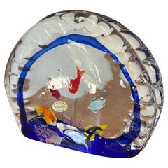 Retro Mid-Century Modern Fish Aquarium Made of Murano Glass