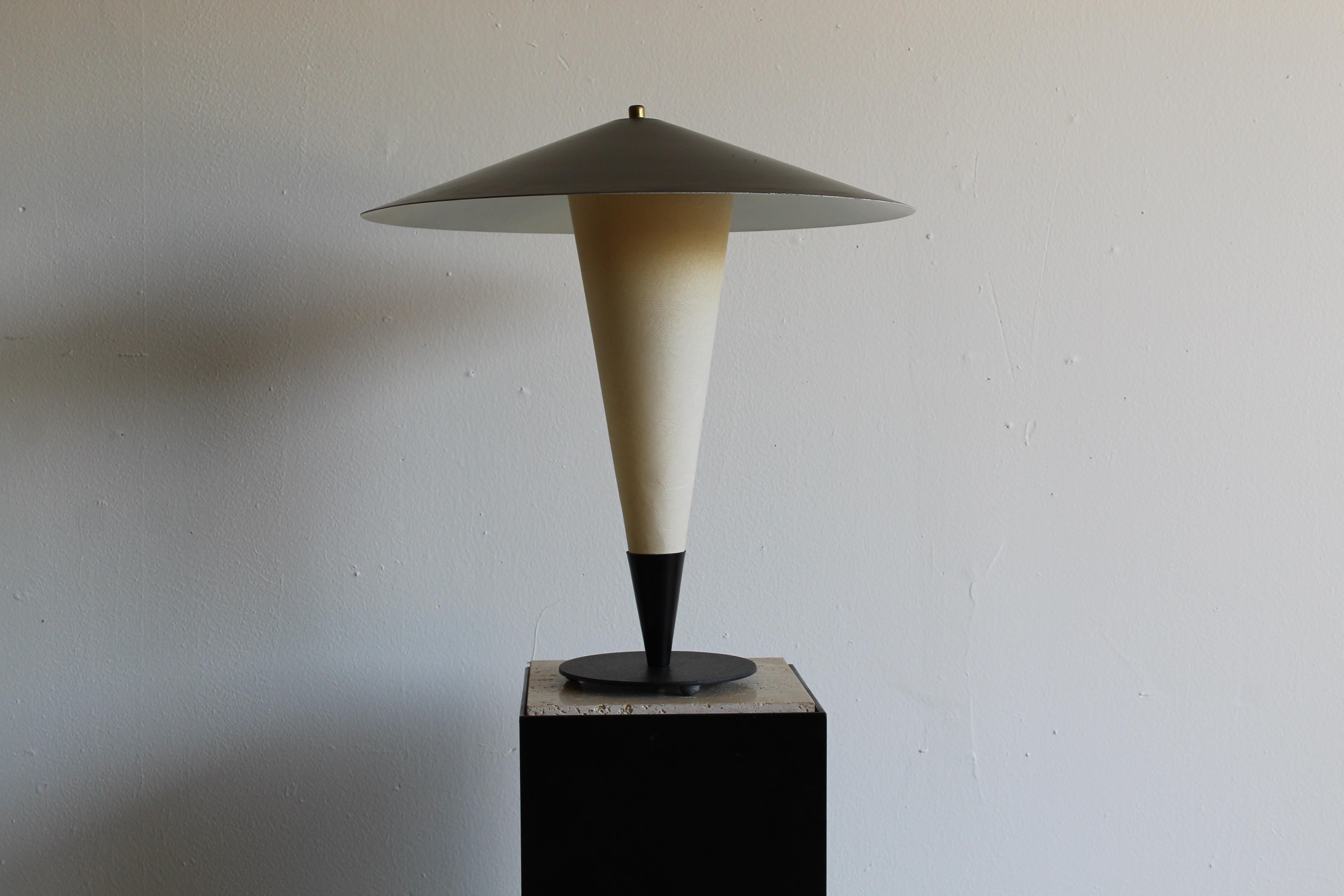 Post-Modern Vintage Mid Century Modern Flying Saucer Table Lamp After Gerald Thurston