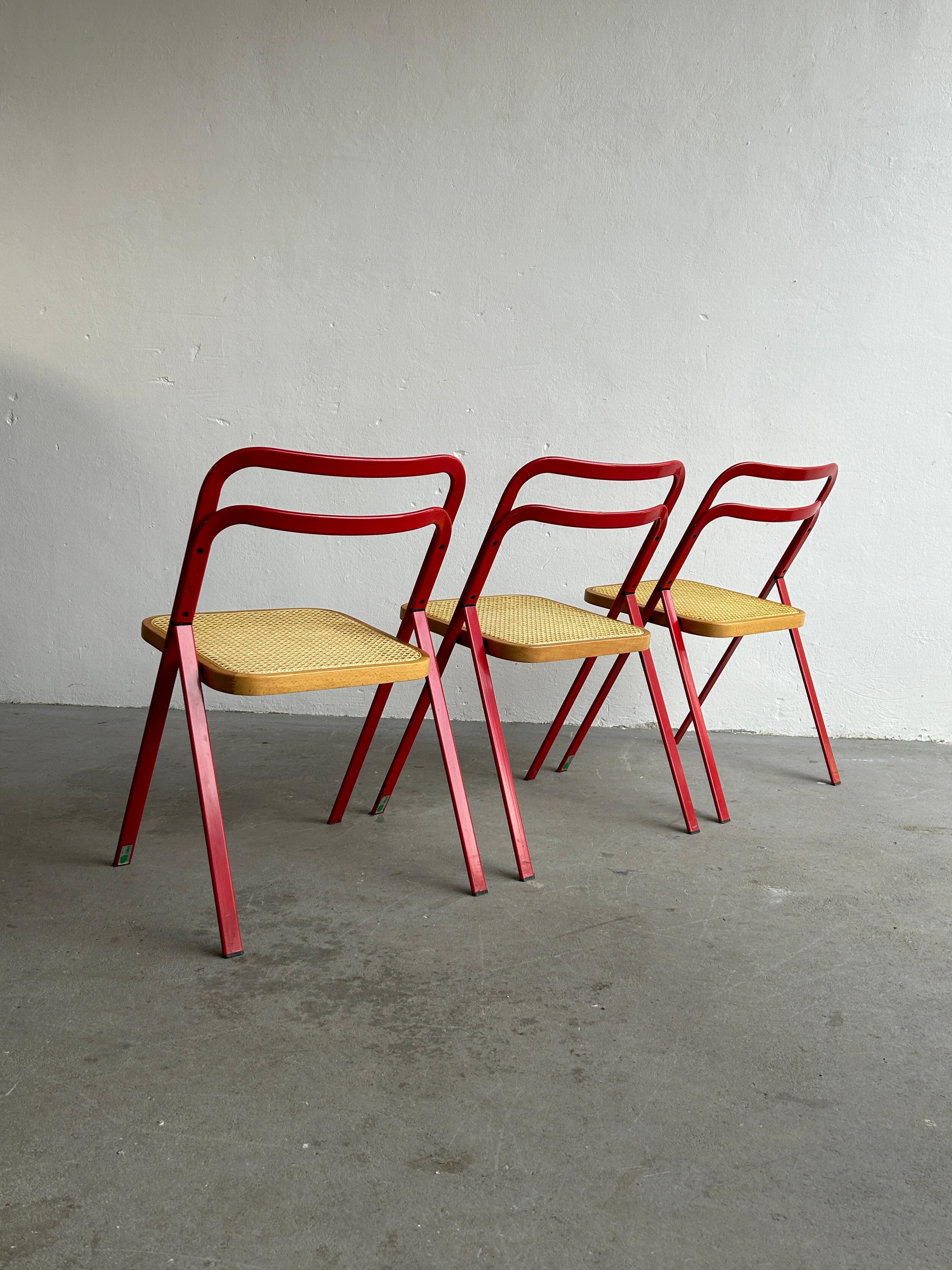 Italian Vintage Mid-Century Modern Foldable Chairs, Giorgio Cattelan for Cidue, 1980s