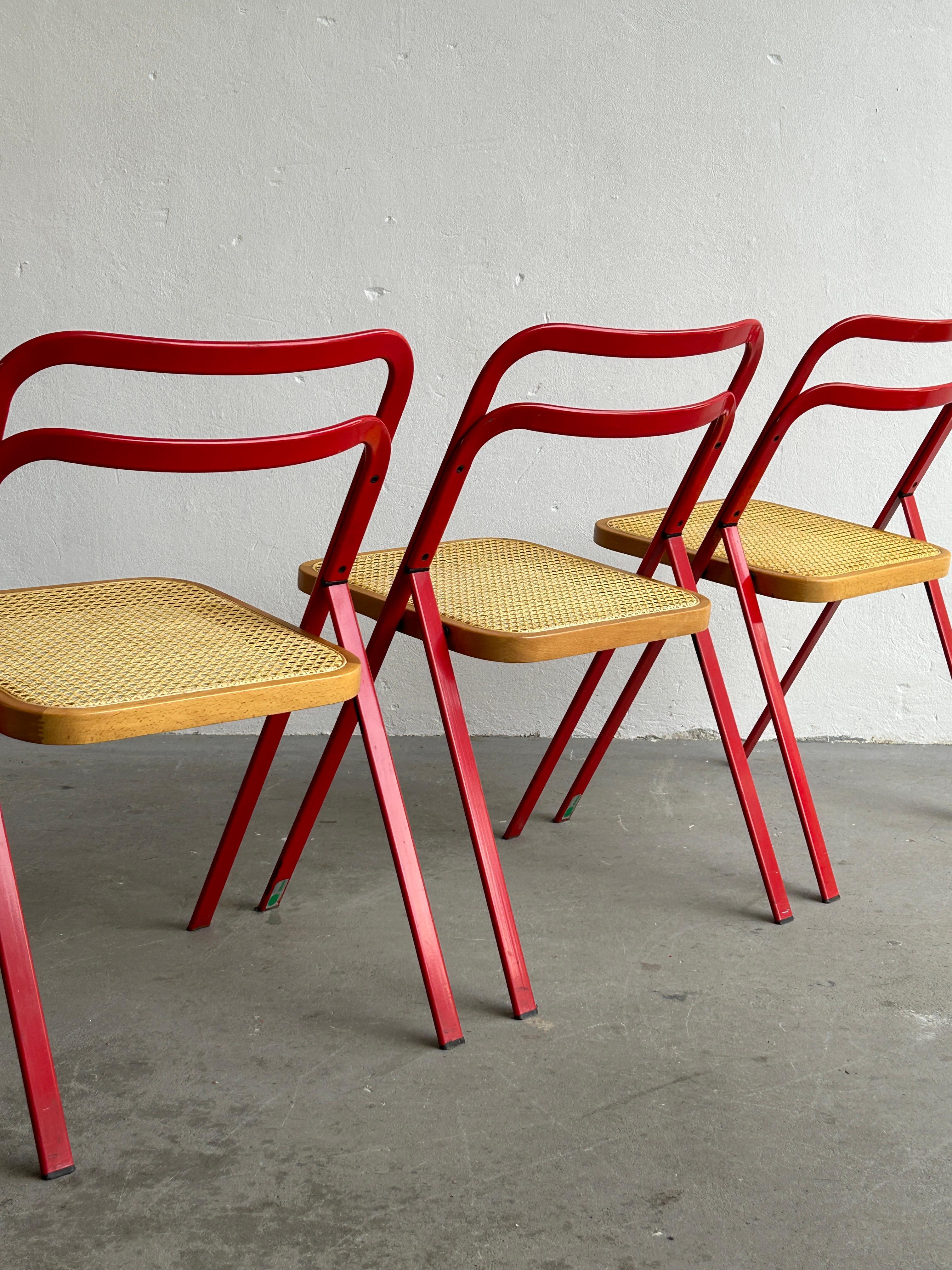 Vintage Mid-Century Modern Foldable Chairs, Giorgio Cattelan for Cidue, 1980s In Good Condition In Zagreb, HR