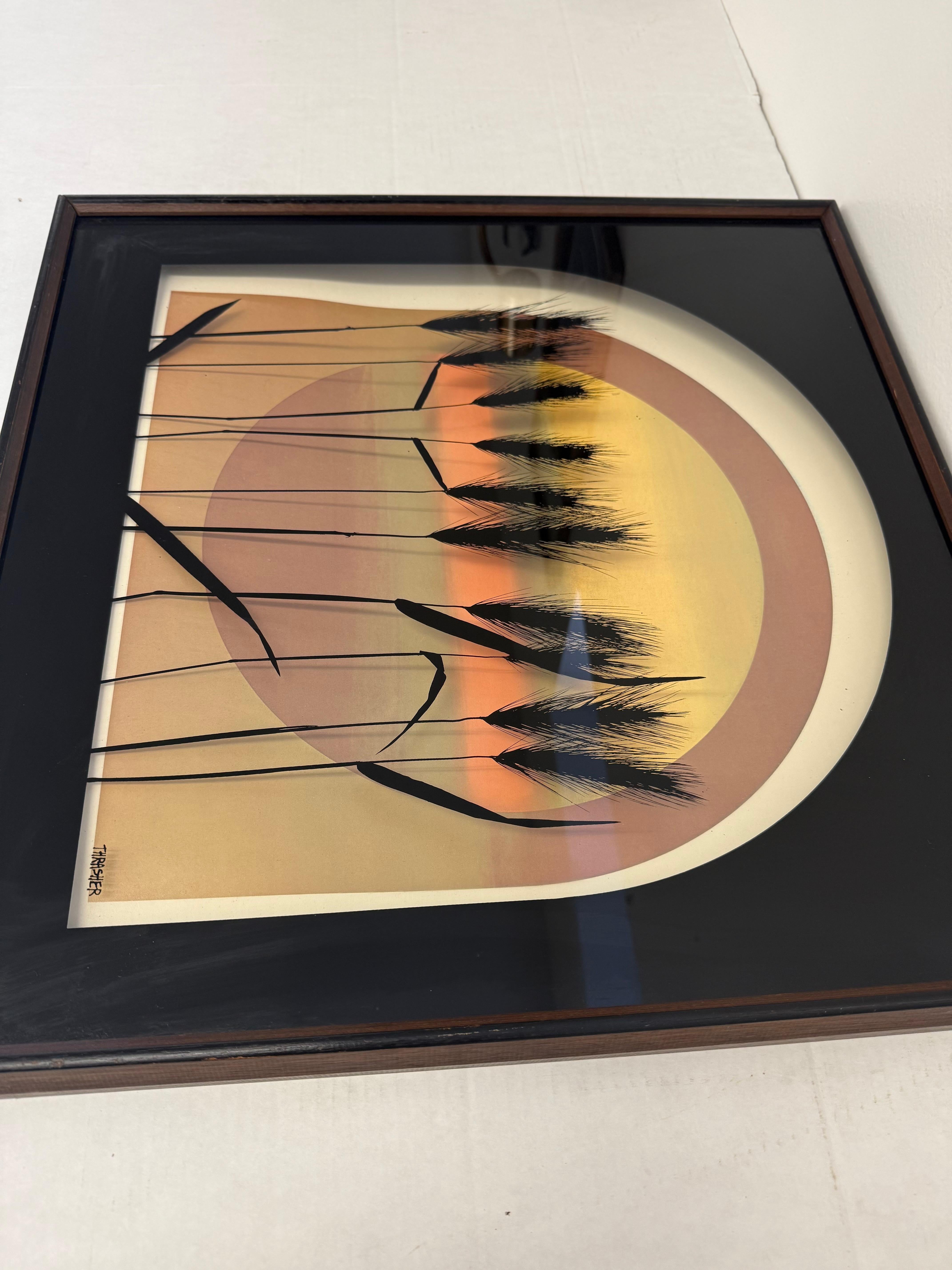 Gerahmter Vintage-Druck signierter Kunst von Thrasher- Retro-Wandschmuck, Mid-Century Modern, Vintage im Zustand „Gut“ im Angebot in Seattle, WA