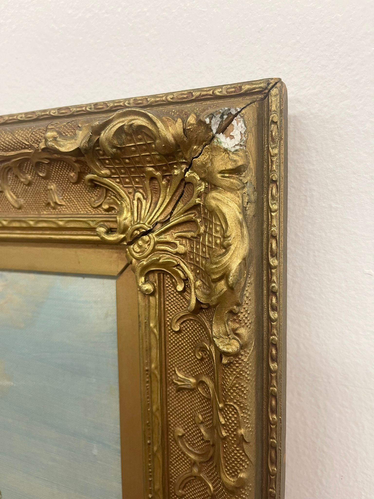 Paesaggio incorniciato Vintage Mid Century Modern. Firmato da G.Seidman in vendita 2