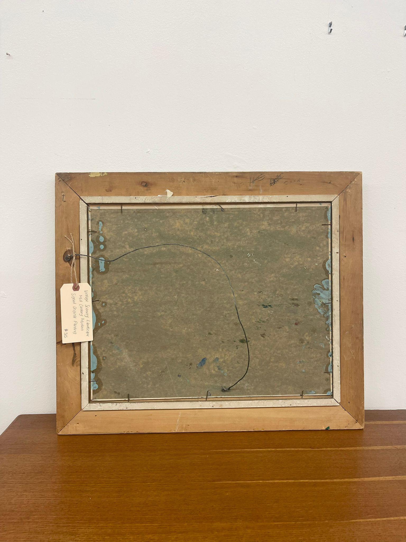 Paesaggio incorniciato Vintage Mid Century Modern. Firmato da G.Seidman in vendita 3