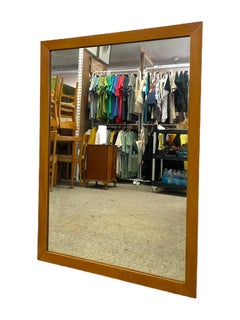 Vintage Mid-Century Modern Framed Wall Mirror -Rectangular Hanging Mirror