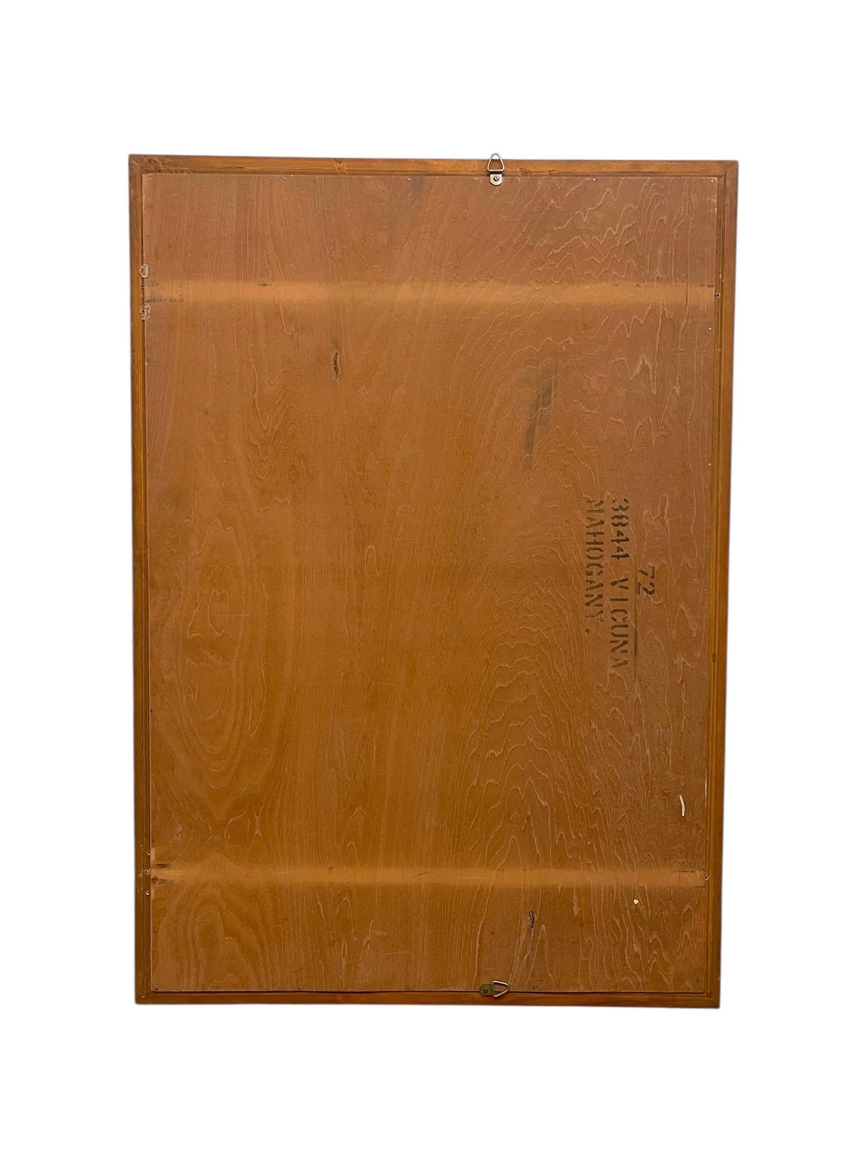 Miroir mural encadré Vintage Mid-Century Modern -Miroir rectangulaire à suspendre en vente 2