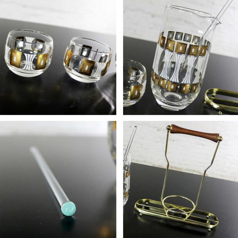 Vintage Mid-Century Modern Fred Press Glass Cocktail Caddy Set Sun Block  Patter at 1stDibs | vintage glass caddy, fred press glassware, vintage drink  caddy