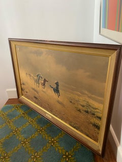 Stampa vintage di metà secolo "FREE AS THE WIND" di August Albo con cornice