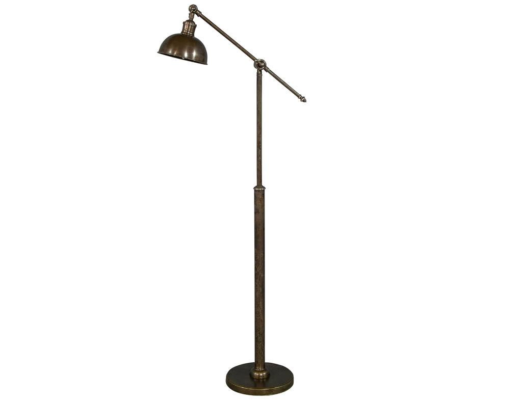 Vintage Mid-Century Modern French brass articulating floor lamp.
Price includes complimentary curb side delivery to the continental USA.