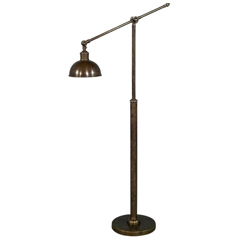 Vintage Mid-Century Modern French Brass Articulating Floor Lamp