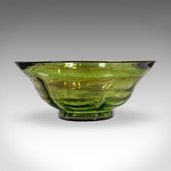 Vintage Mid Century Modern Fruit Bowl, Continental, Art Glass Serving Dish, 1970
