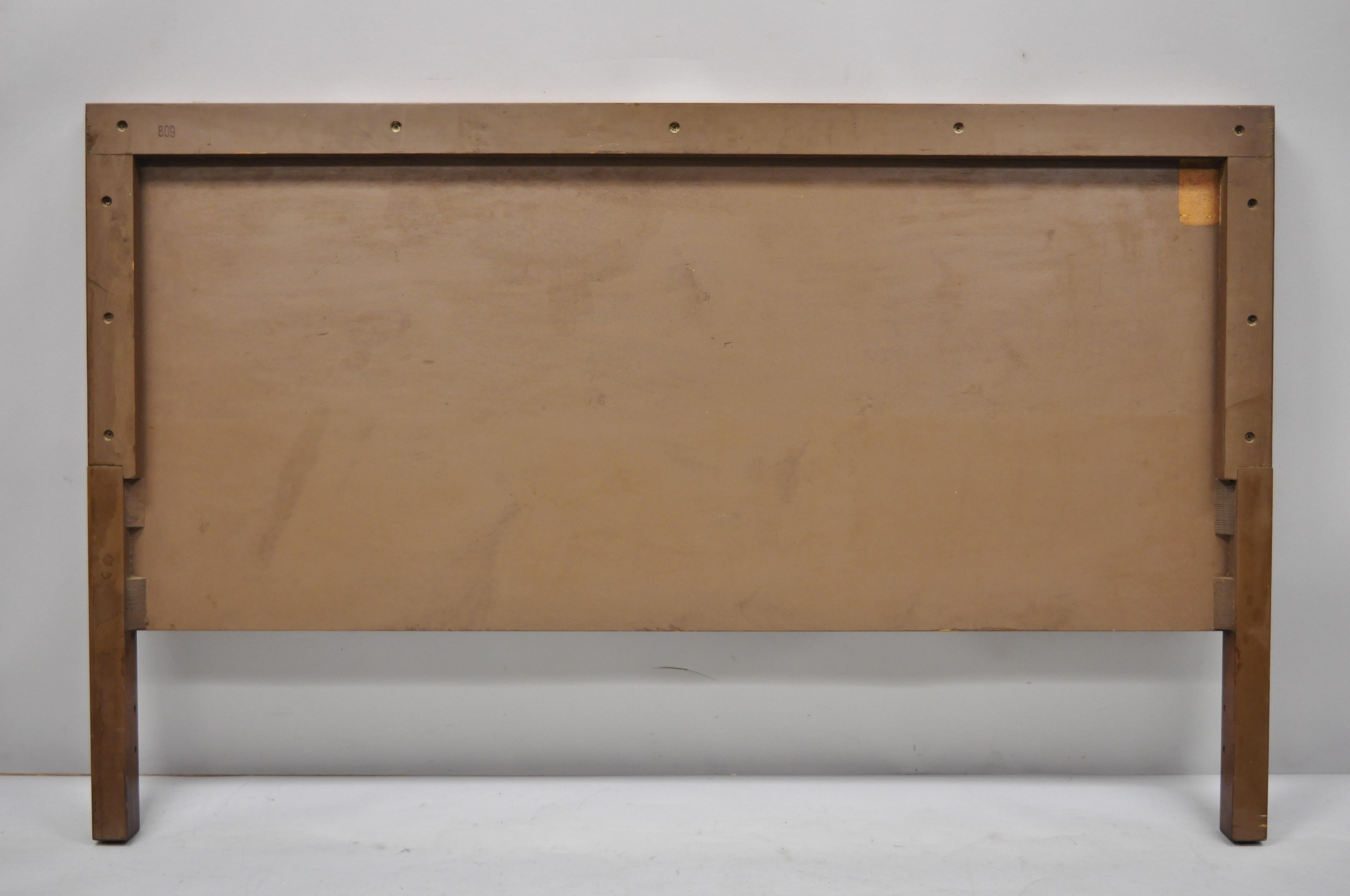 Vintage Mid-Century Modern Full Size Walnut and Tile Inlay Bed Headboard 1