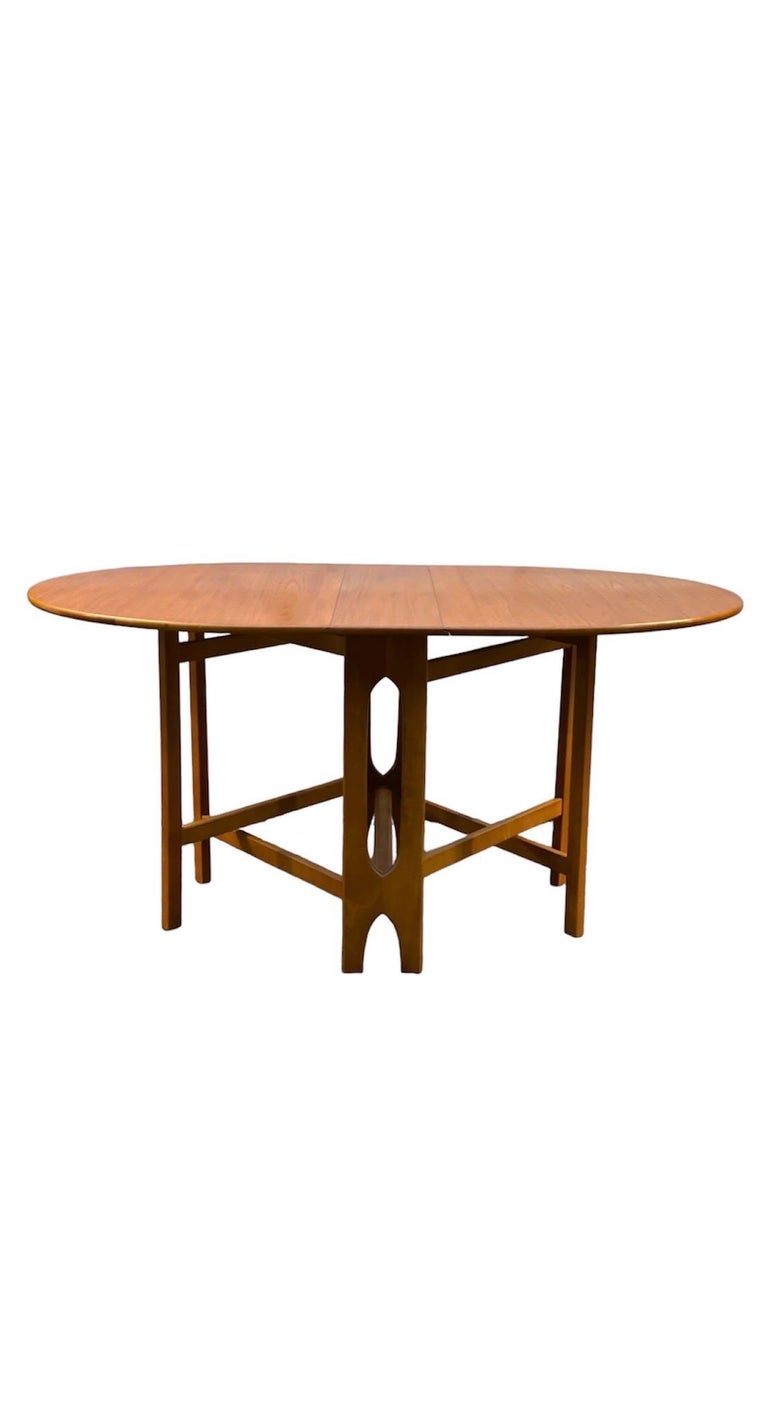 Vintage Mid Century Modern Gateleg Dining Table, UK Import For Sale at