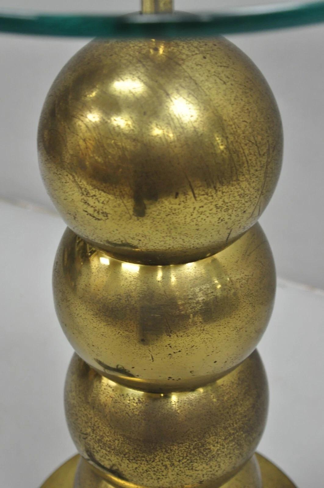 Vintage Mid Century Modern George Kovacs Lámpara de pie de mesa lateral con bola de latón apilada en venta 4