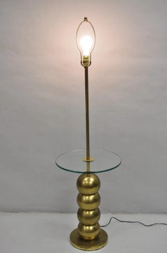 Vintage Mid Century Modern George Kovacs Stack Brass Ball Side Table Floor Lamp
