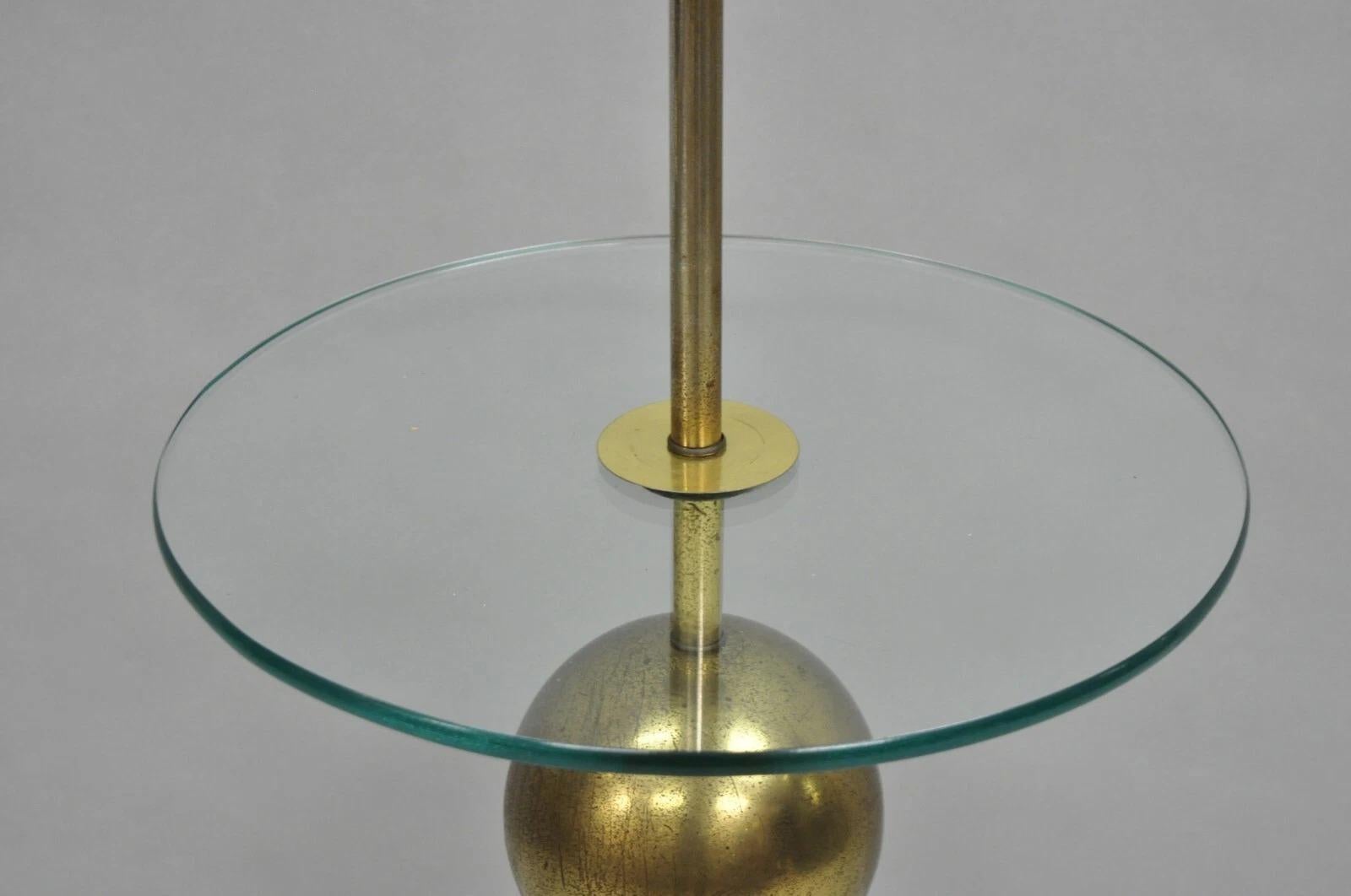 Vintage Mid Century Modern George Kovacs Lámpara de pie de mesa lateral con bola de latón apilada en Bueno estado para la venta en Philadelphia, PA