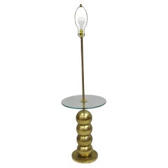 Vintage Mid Century Modern George Kovacs Stack Brass Ball Side Table Floor Lamp