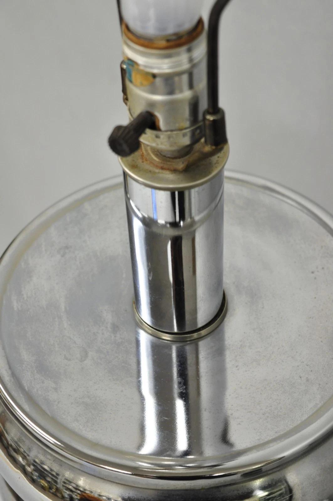 Vintage Mid Century Modern George Kovacs Stacked Ball Chrome Gunmetal Table Lamp For Sale 5