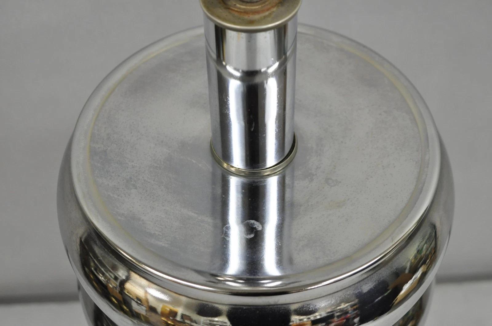 20th Century Vintage Mid Century Modern George Kovacs Stacked Ball Chrome Gunmetal Table Lamp For Sale
