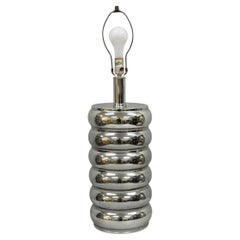 Vintage Mid Century Modern George Kovacs Stacked Ball Chrome Gunmetal Table Lamp