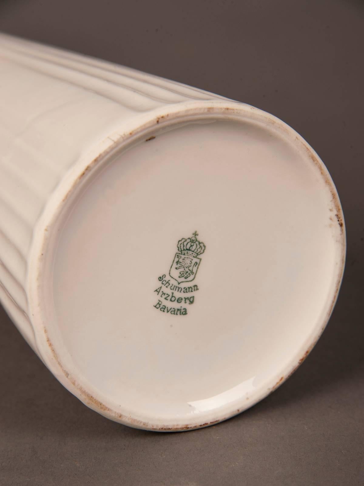 Glazed Vintage Mid-Century Modern German Porcelain Vase, Maker's Mark, circa 1950