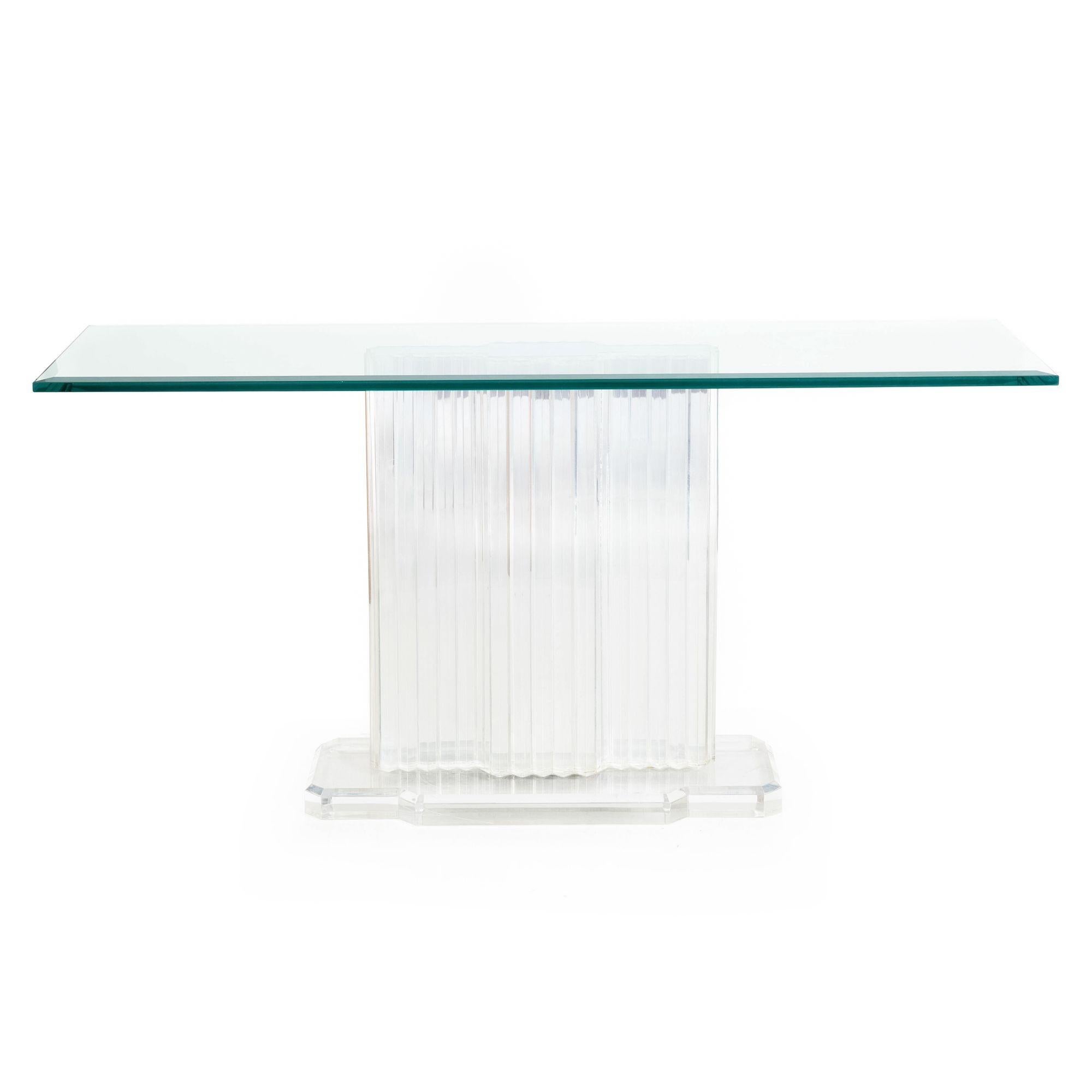 MODERNIST LUCITE AND HEAVY GLASS 