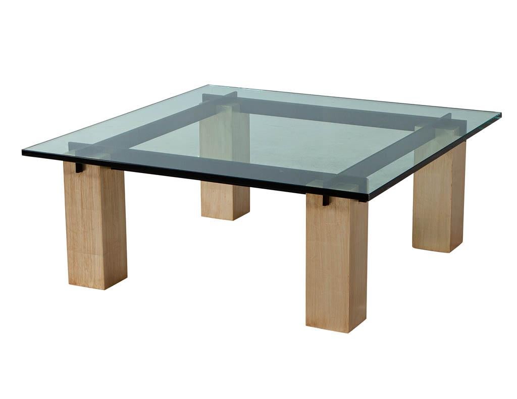 vintage glass top coffee table