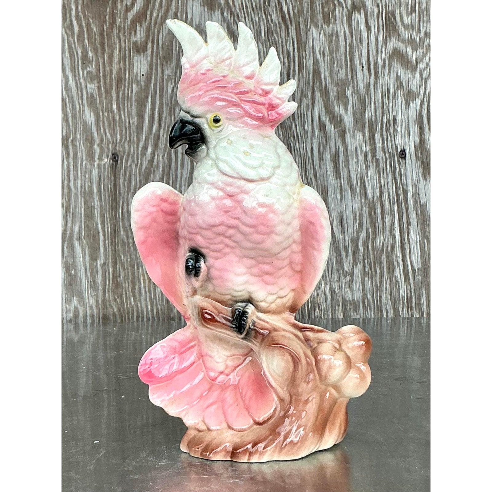 20ième siècle Cacatoès vintage en céramique émaillée de The Modernity en vente