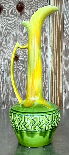 Vintage Mid-Century Modern Glazed Ombre Ceramic Pitcher
