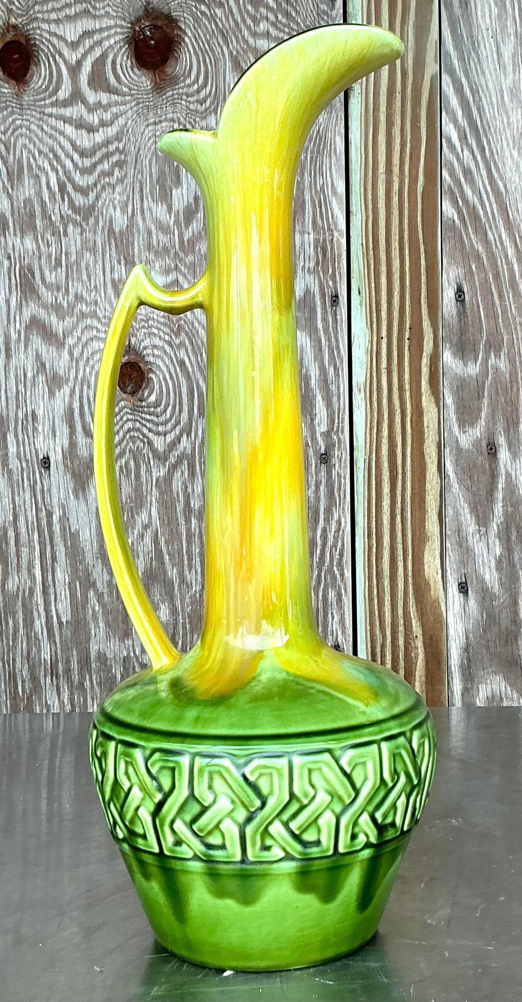 Mid-Century Modern Pichet en céramique émaillée vintage moderne du milieu du siècle dernier en vente