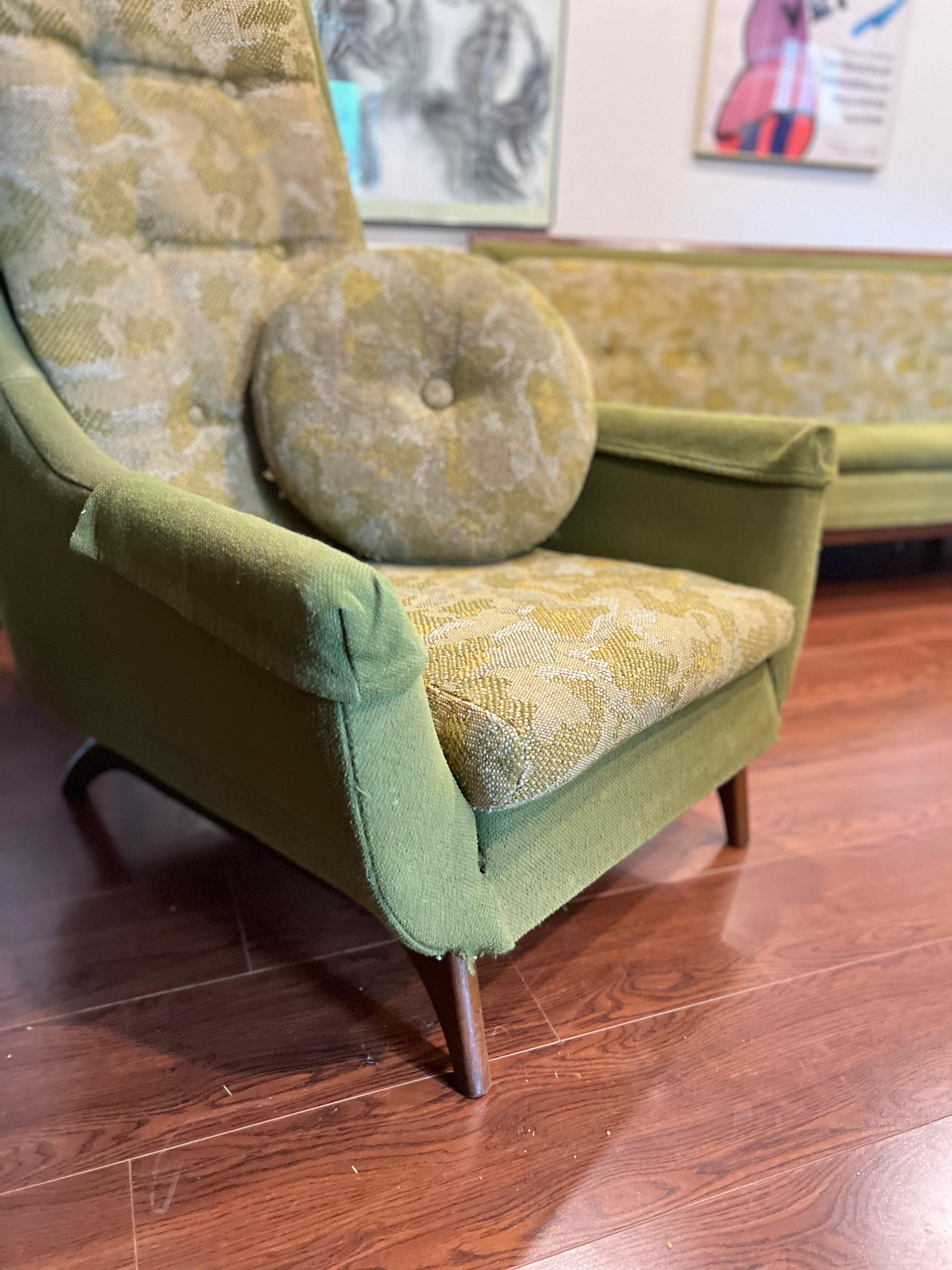 Vintage Mid-Century Modern Gondola Adrian Pearsall Style Side Chairs by Rowe In Good Condition In Houston, TX