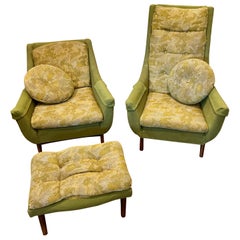 Vintage Mid-Century Modern Gondola Adrian Pearsall Style Side Chairs by Rowe