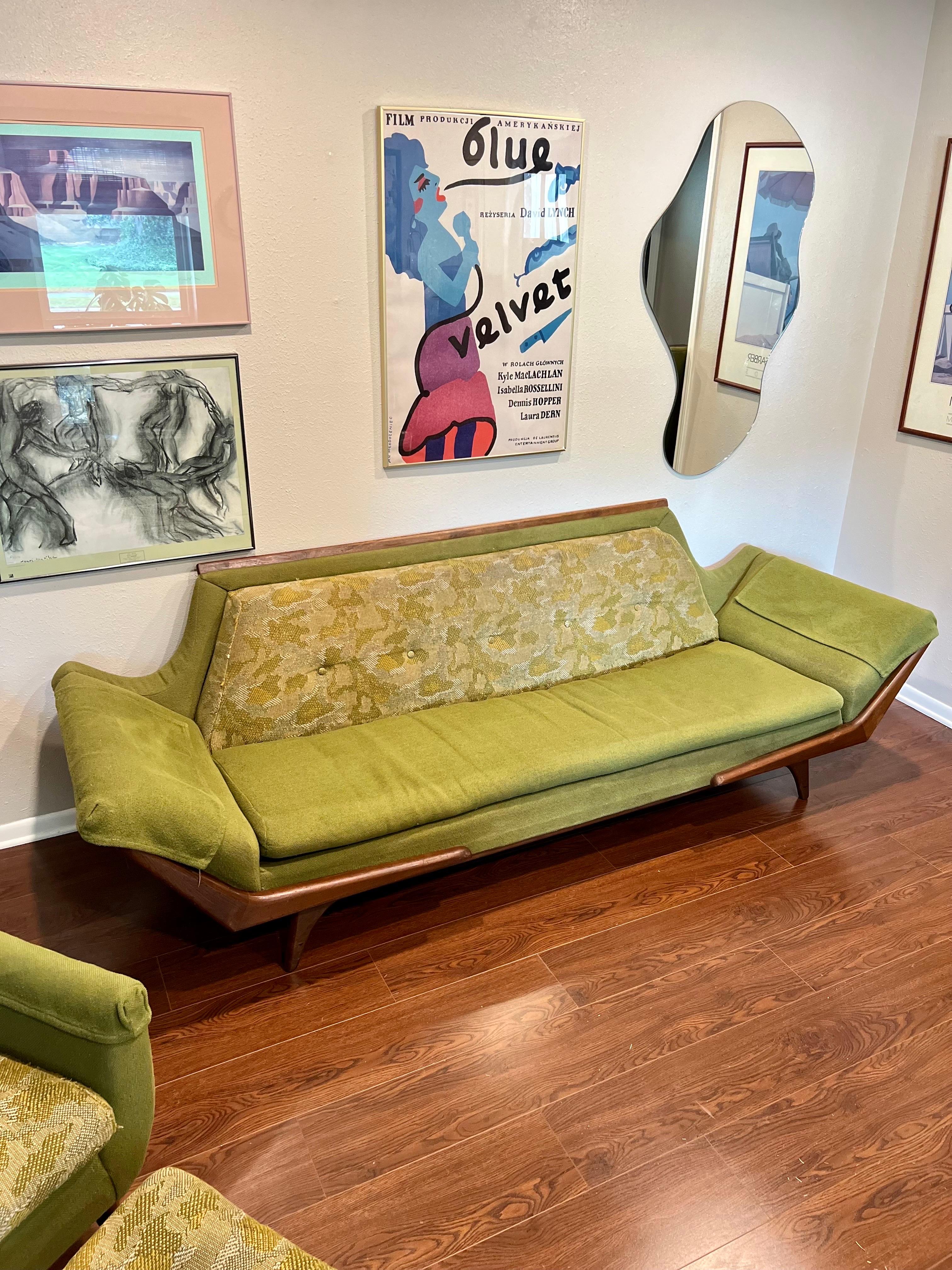 Vintage Mid-Century Modern Gondola Sofa in the Style of Adrian Pearsall by Rowe In Good Condition In Houston, TX