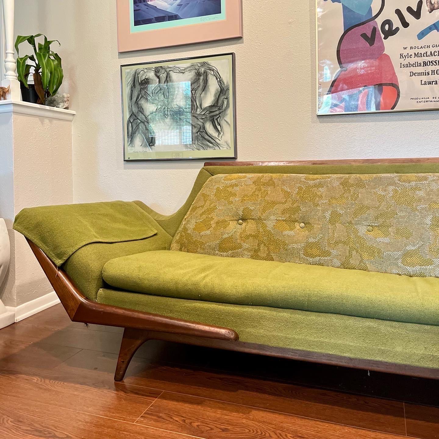 Mid-20th Century Vintage Mid-Century Modern Gondola Sofa in the Style of Adrian Pearsall by Rowe