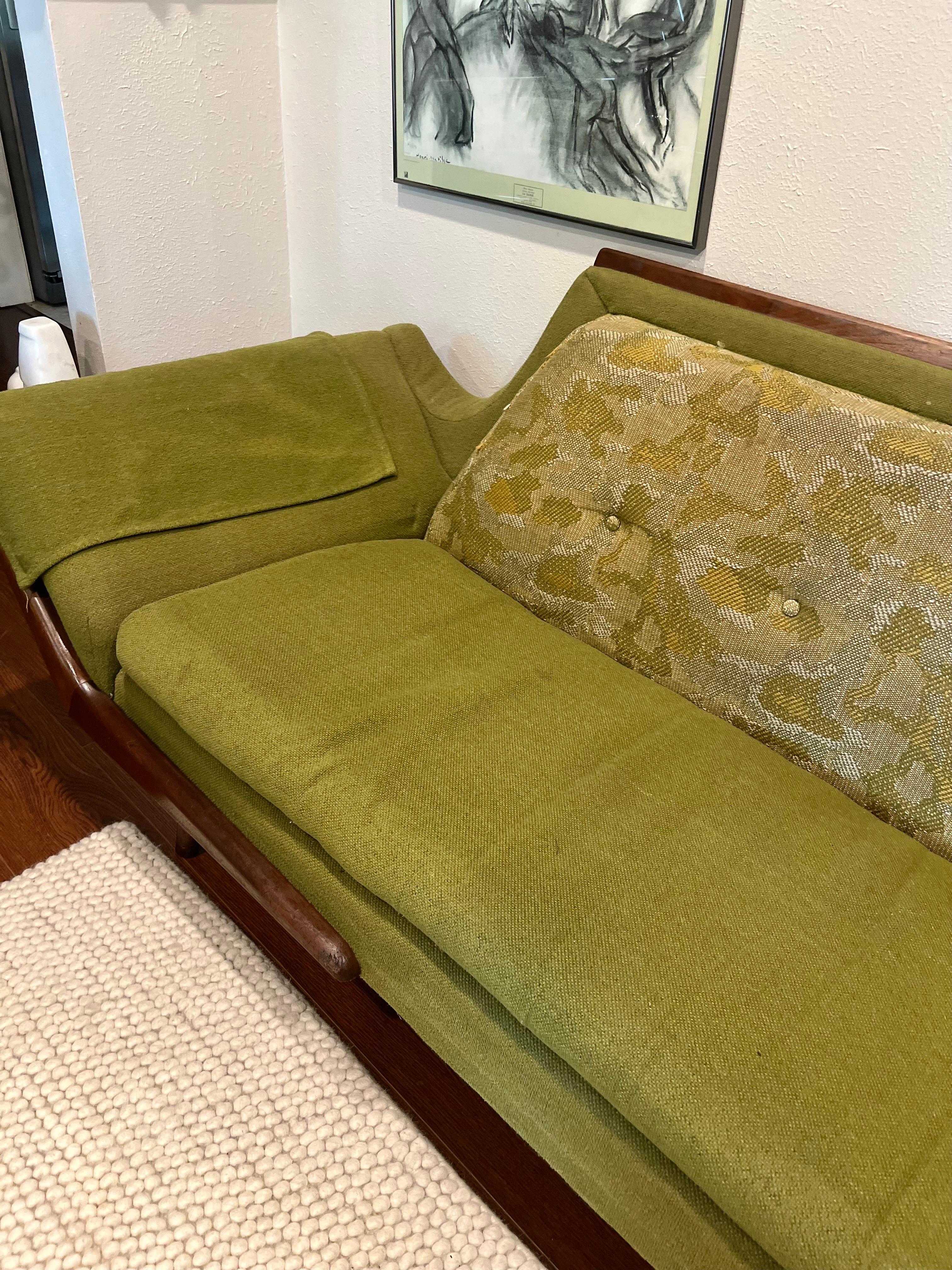 Fabric Vintage Mid-Century Modern Gondola Sofa in the Style of Adrian Pearsall by Rowe
