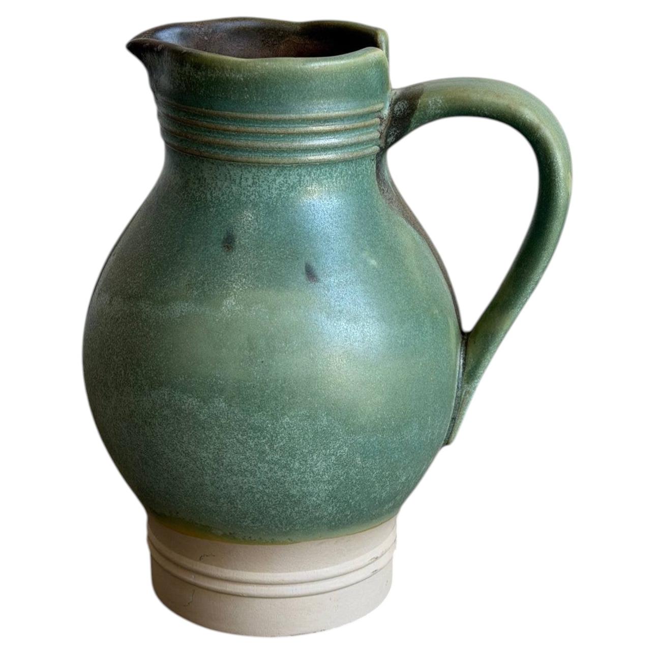 Vintage Mid-Century Modern Green Keramik Ceramic Pitcher Jar
