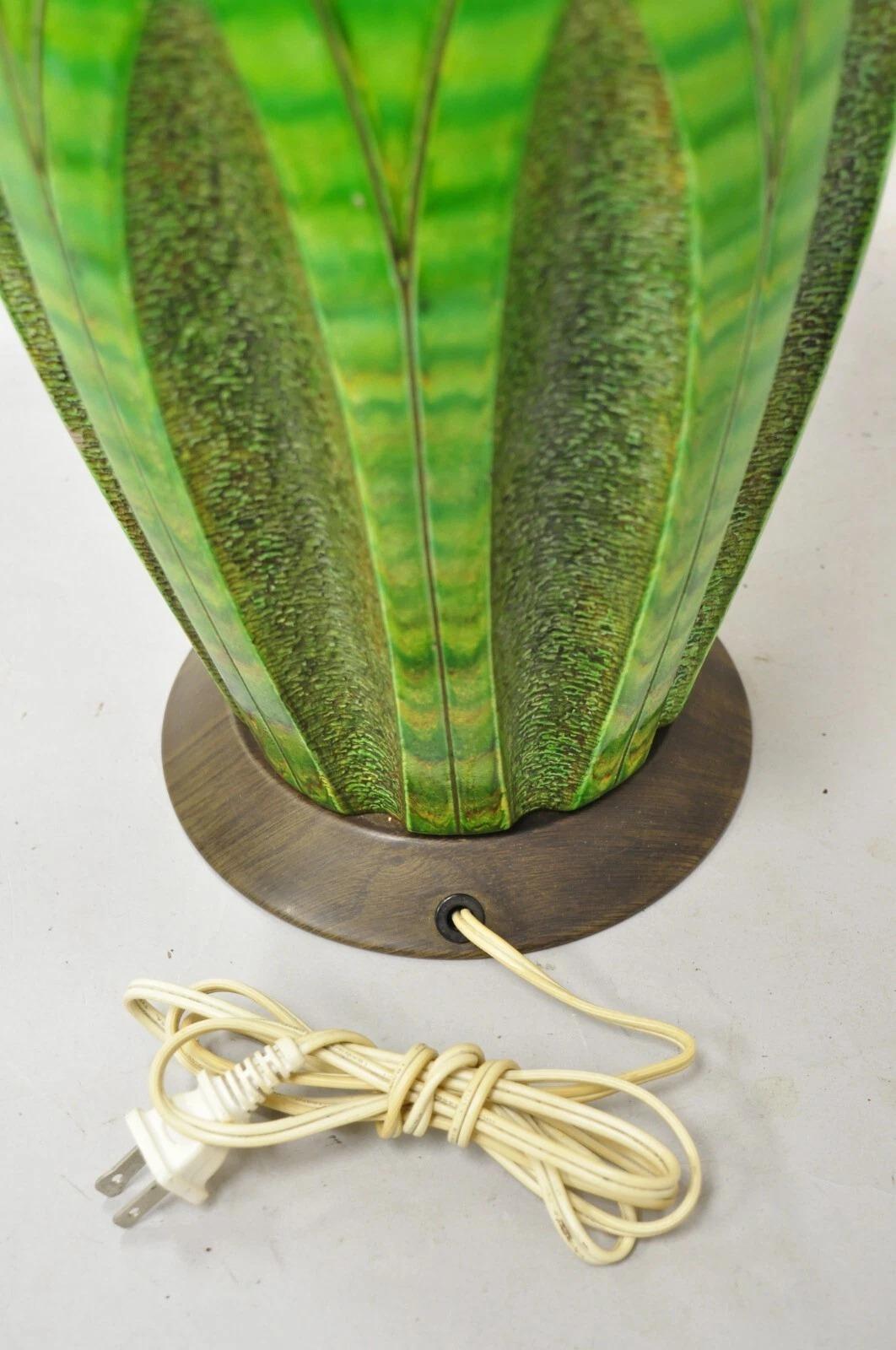 Lampe de bureau italienne vintage mi-siècle moderne en céramique vernissée lave verte en vente 3