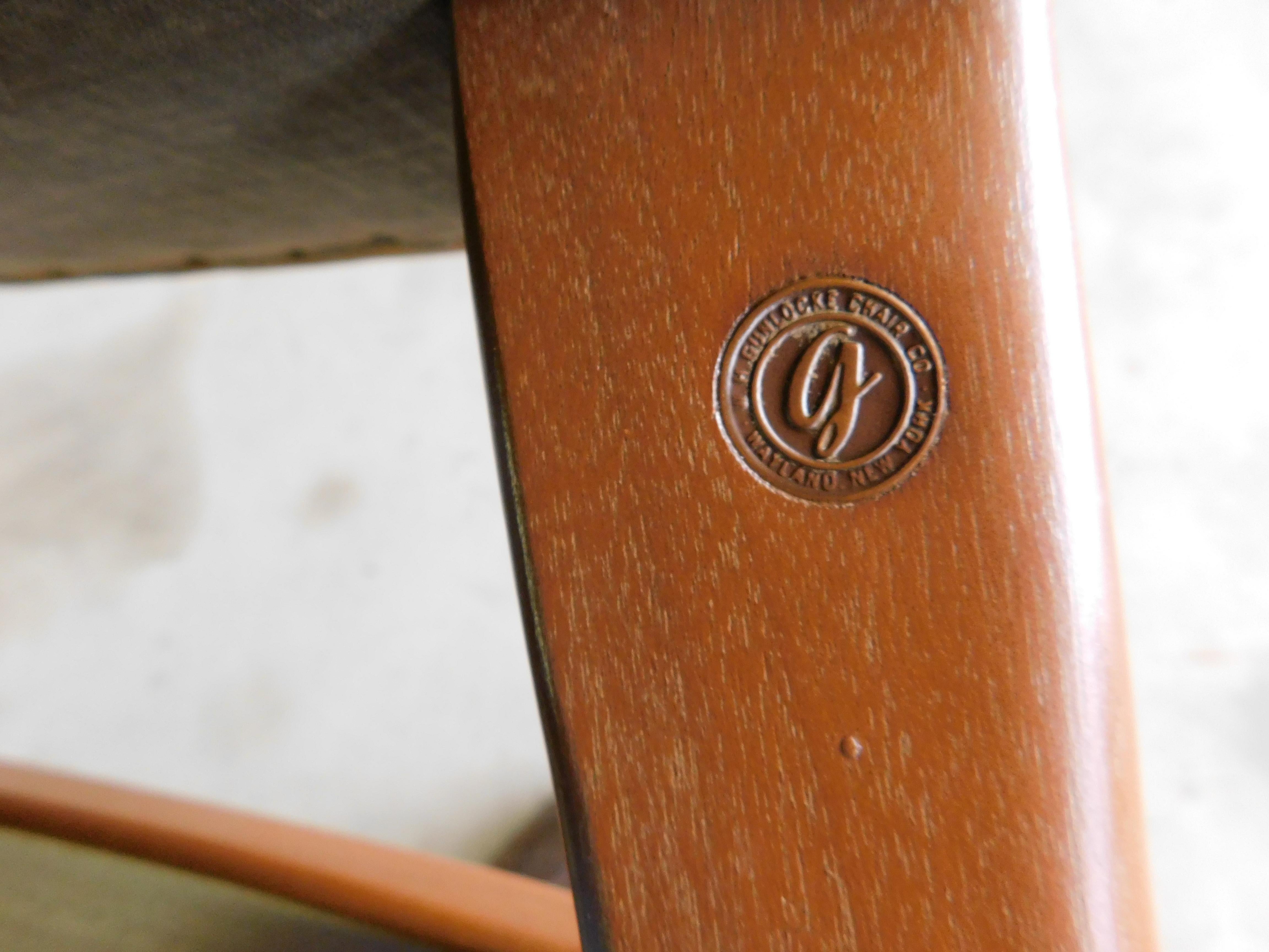 Chaises de bureau de conférence en cuir Gunlocke Vintage Mid-Century Modern Set of - 8 9