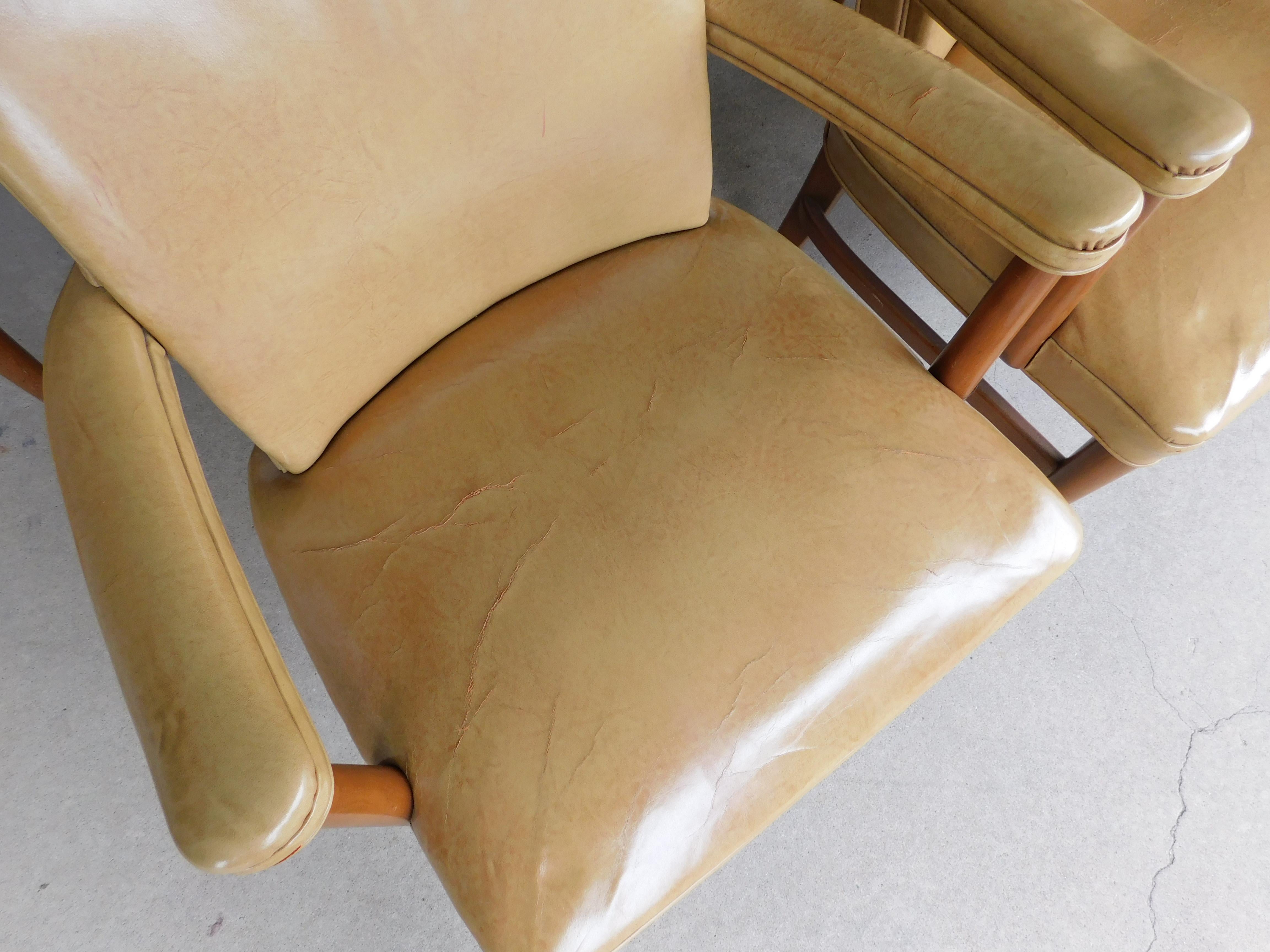 Chaises de bureau de conférence en cuir Gunlocke Vintage Mid-Century Modern Set of - 8 2