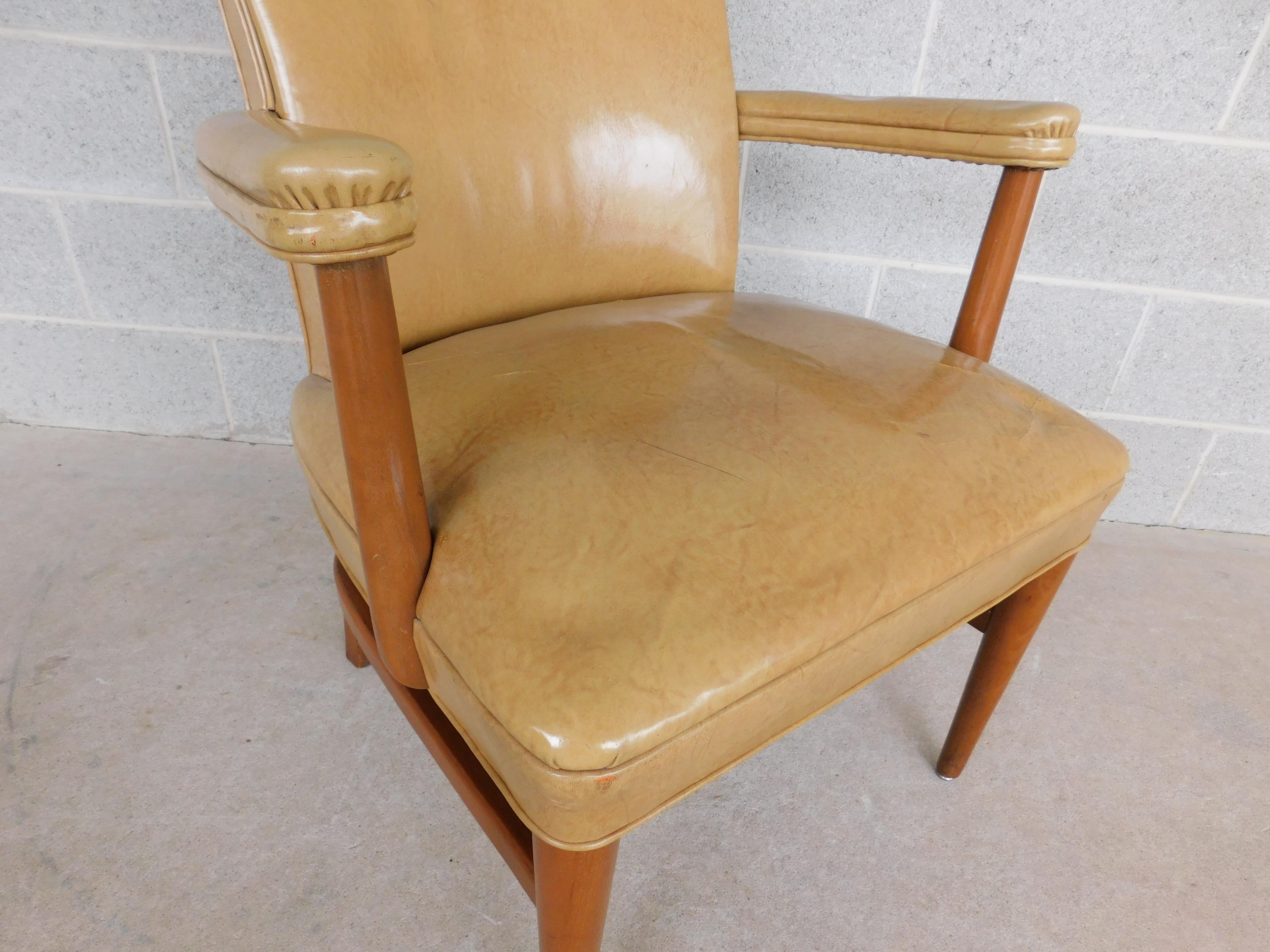 Chaises de bureau de conférence en cuir Gunlocke Vintage Mid-Century Modern Set of - 8 4