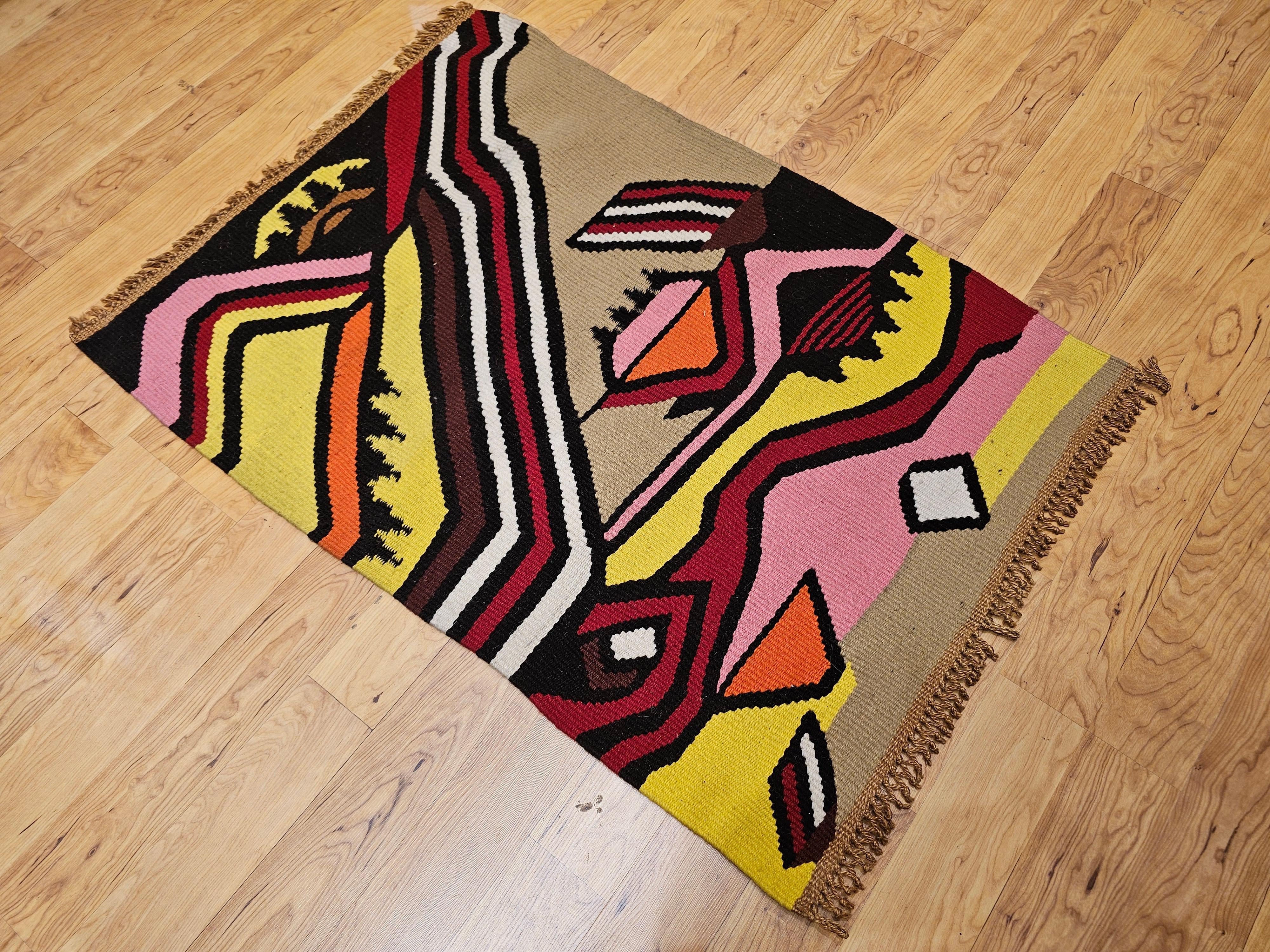 XX secolo Vintage Mid Century Modern, arazzo tessuto a mano, arte da muro in vendita