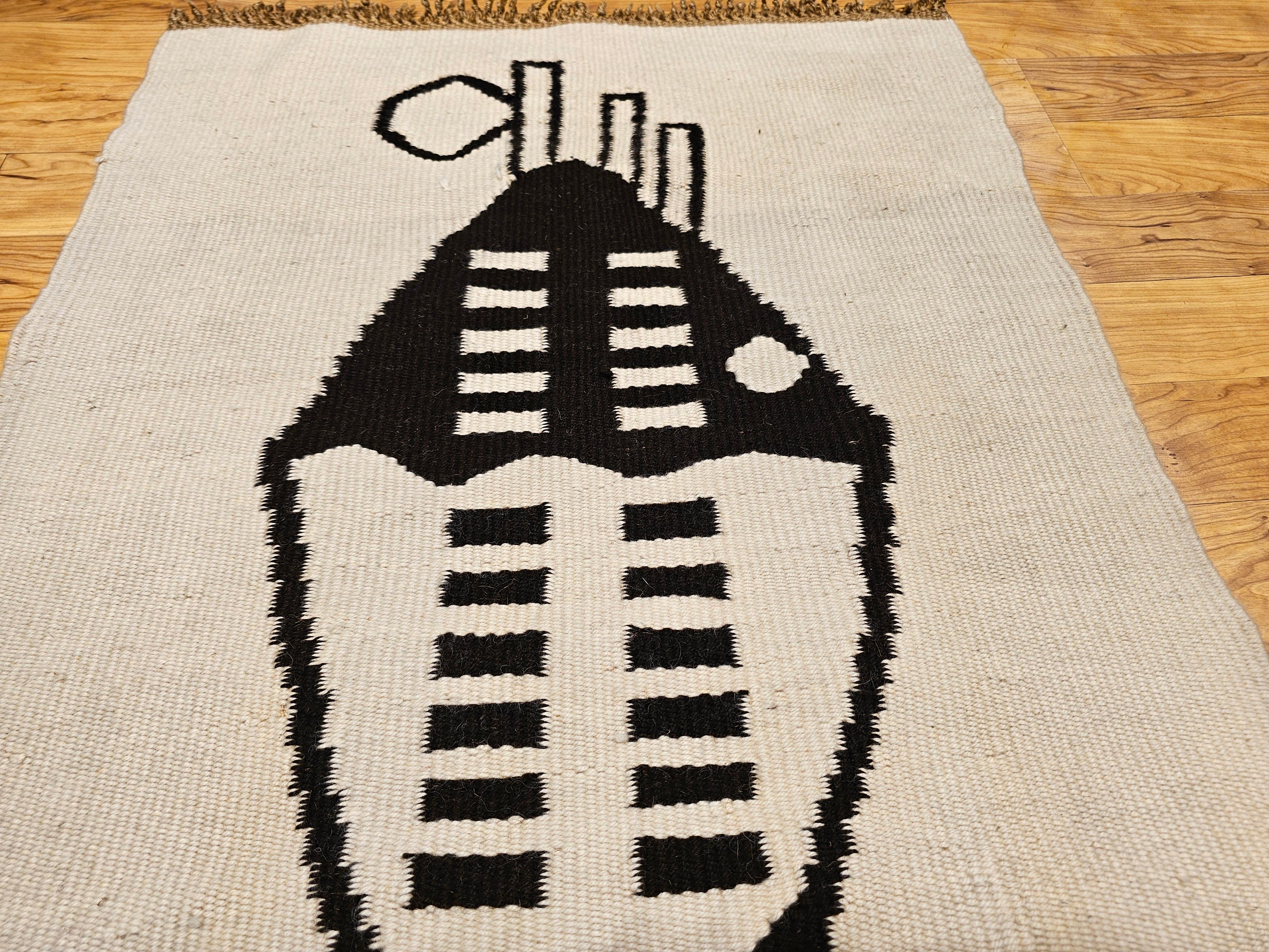 Wool Vintage Mid Century Modern Hand Woven Tapestry Wall Art For Sale