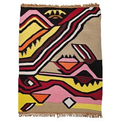 Vintage Mid Century Modern Hand Woven Tapestry Wall Art