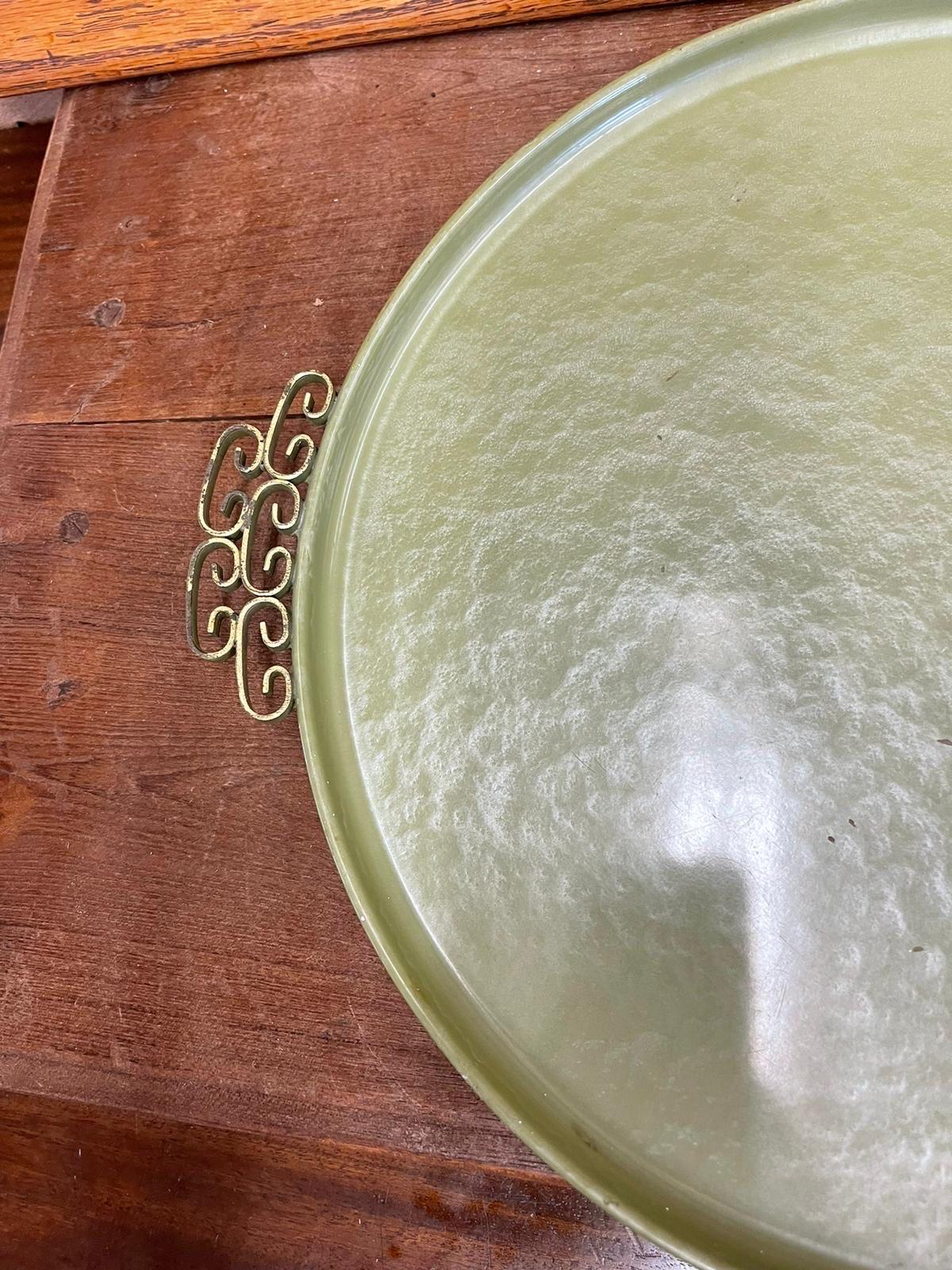 Vintage Mid Century Modern Handmade Chinoiserie Style Tray by Moire Glaze Kyes In Good Condition For Sale In Seattle, WA