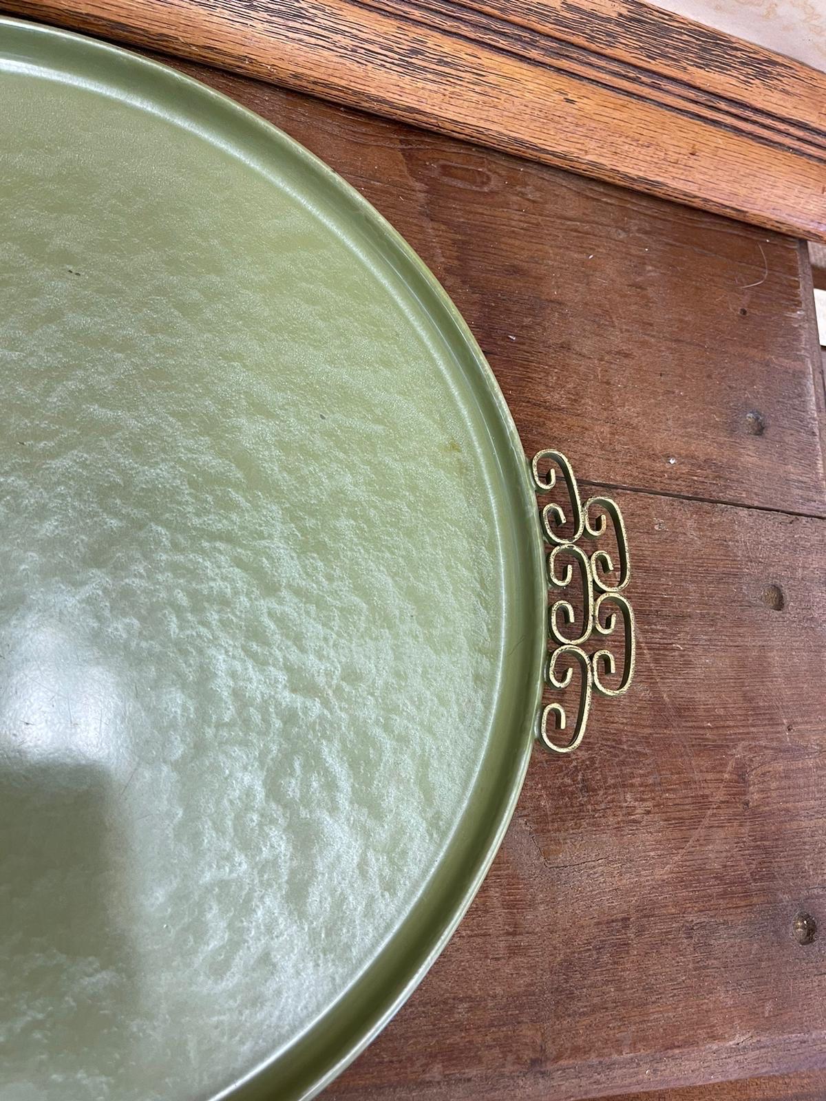 Mid-20th Century Vintage Mid Century Modern Handmade Chinoiserie Style Tray by Moire Glaze Kyes For Sale