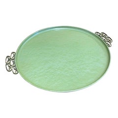 Vassoio vintage in stile cineseria realizzato a mano in stile Mid Century Modern da Moire Glaze Kyes