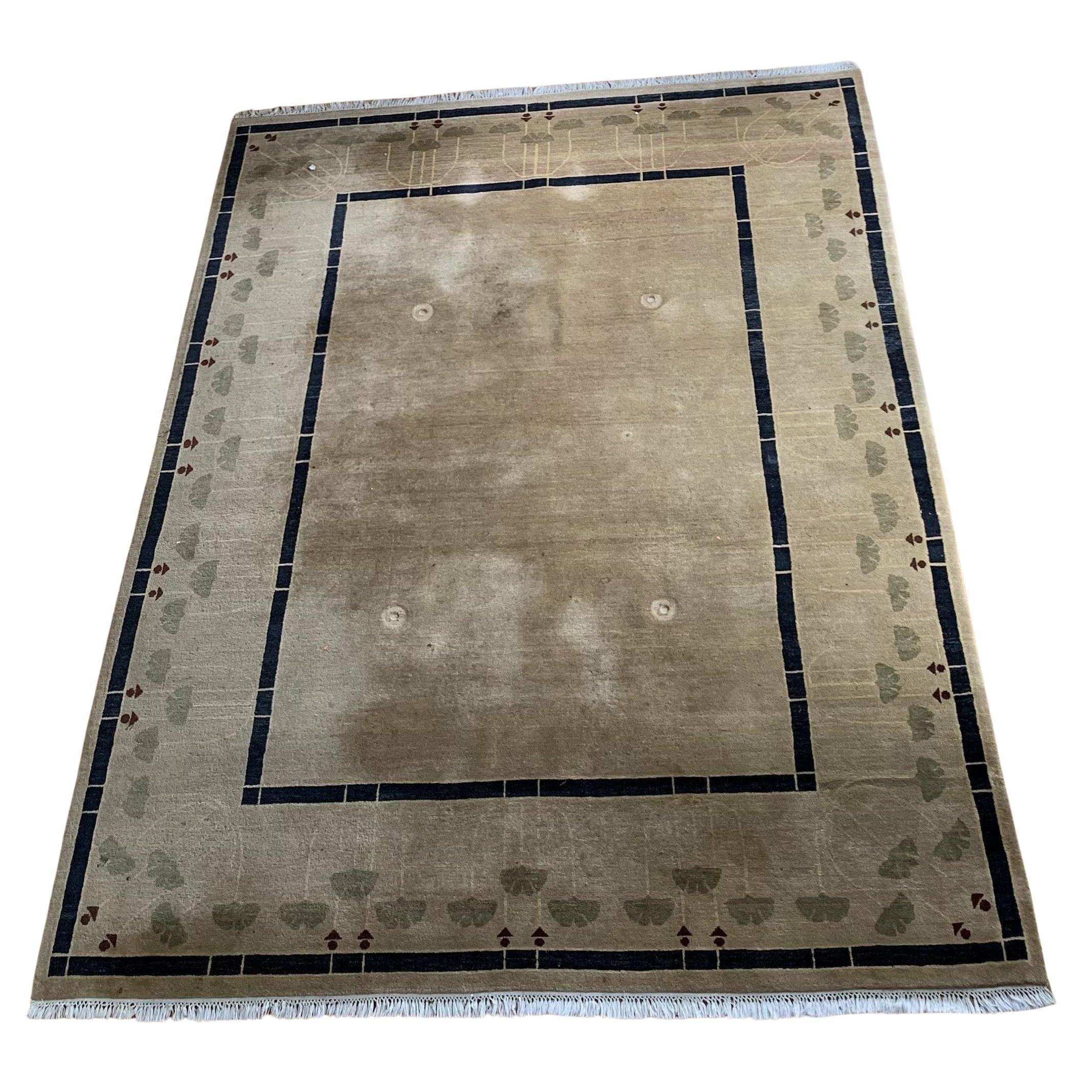 Vintage Mid Century Modern Handwoven Rug