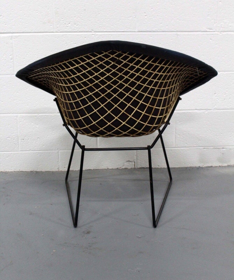 Vintage MidCentury Modern Harry Bertoia for Knoll Diamond Chair w Blue