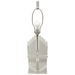 Vintage-Tischlampe aus schwerem gestapeltem Lucite im Karl-Springer-Stil, Mid-Century Modern