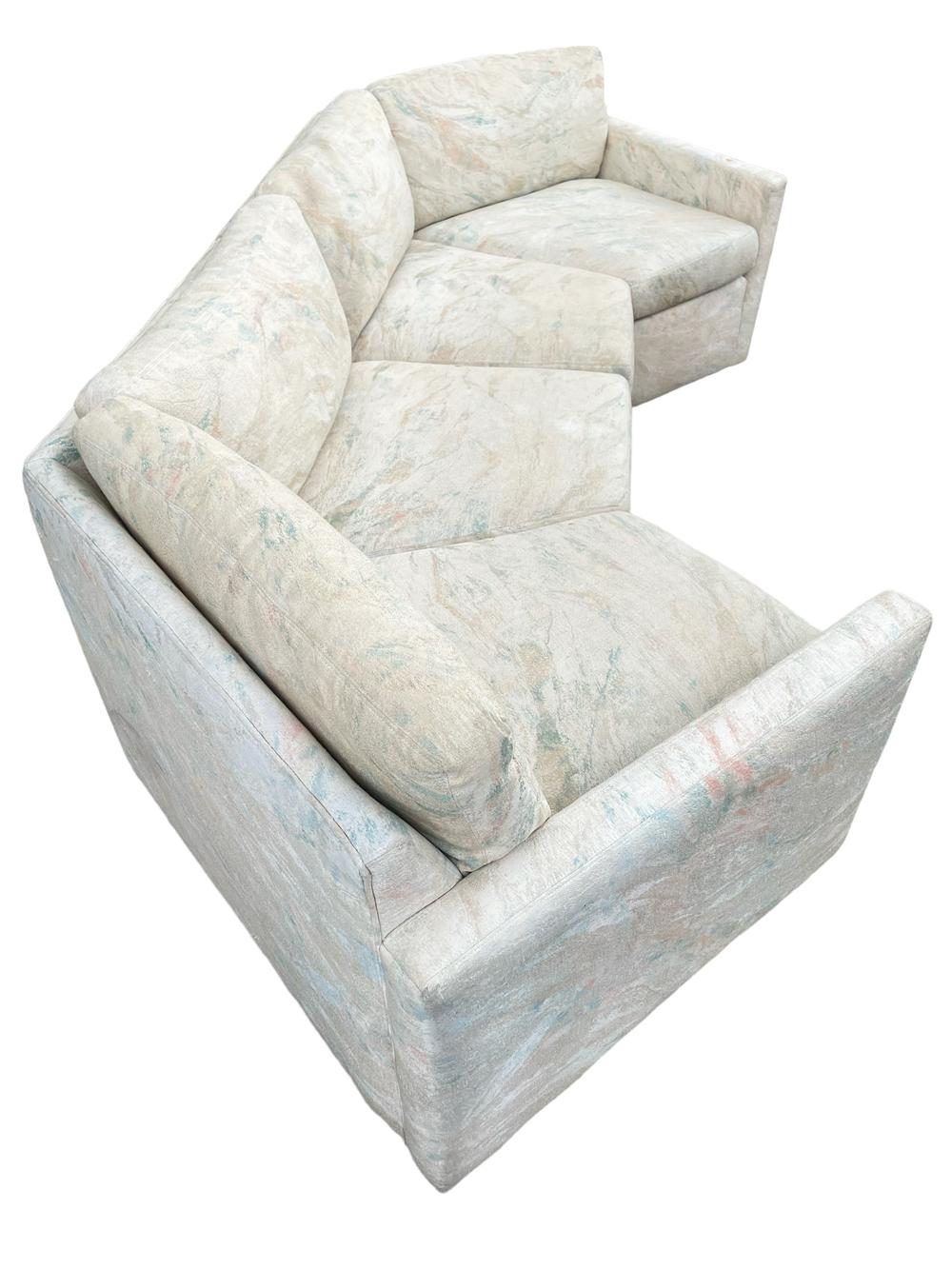 Sofa sectionnel hexagonal incurvé moderne du milieu du siècle dernier d'après Harvey Probber en vente 3