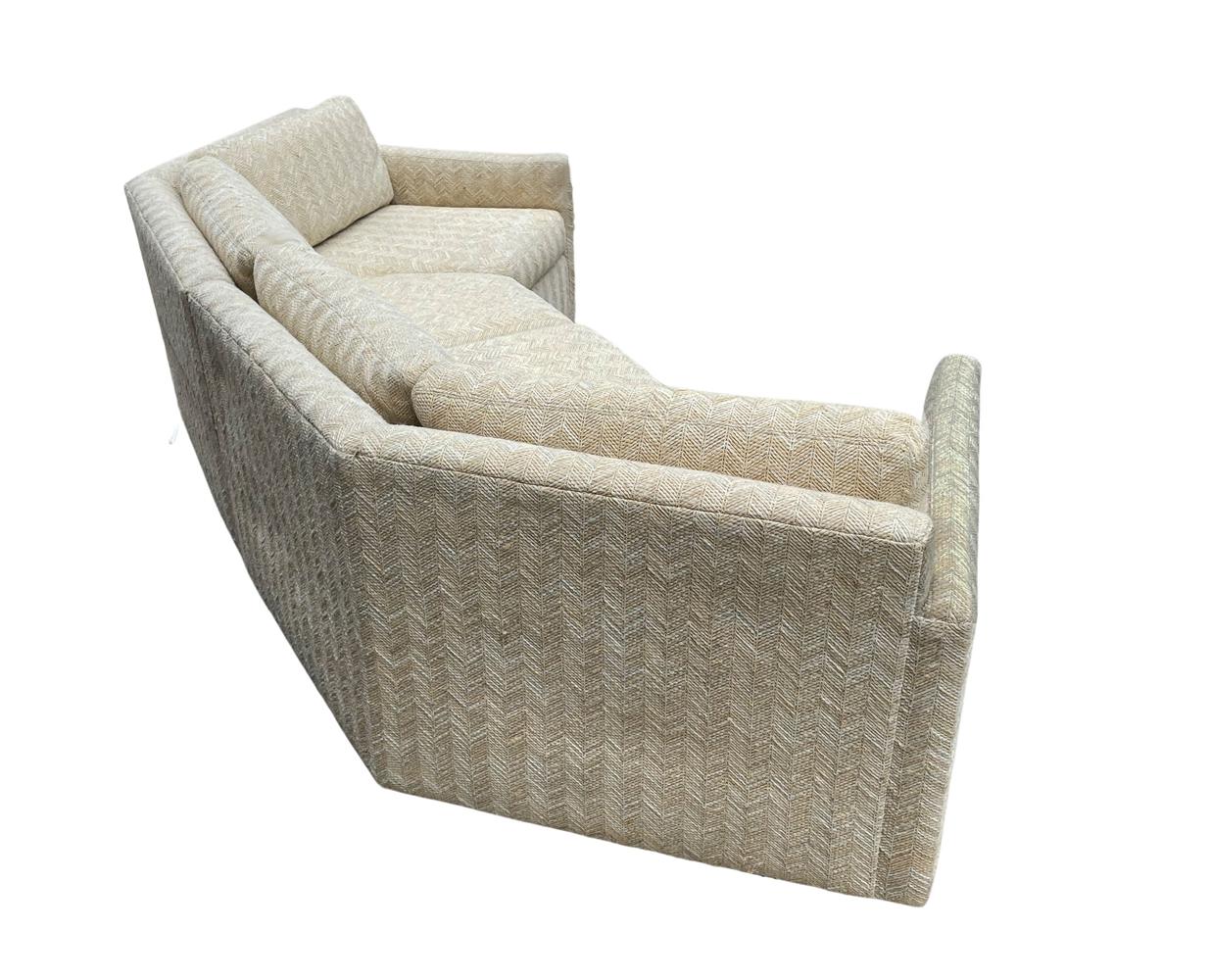 Late 20th Century Vintage Mid-Century Modern Hexagonal Curved Sectional Sofa after Harvey Probber